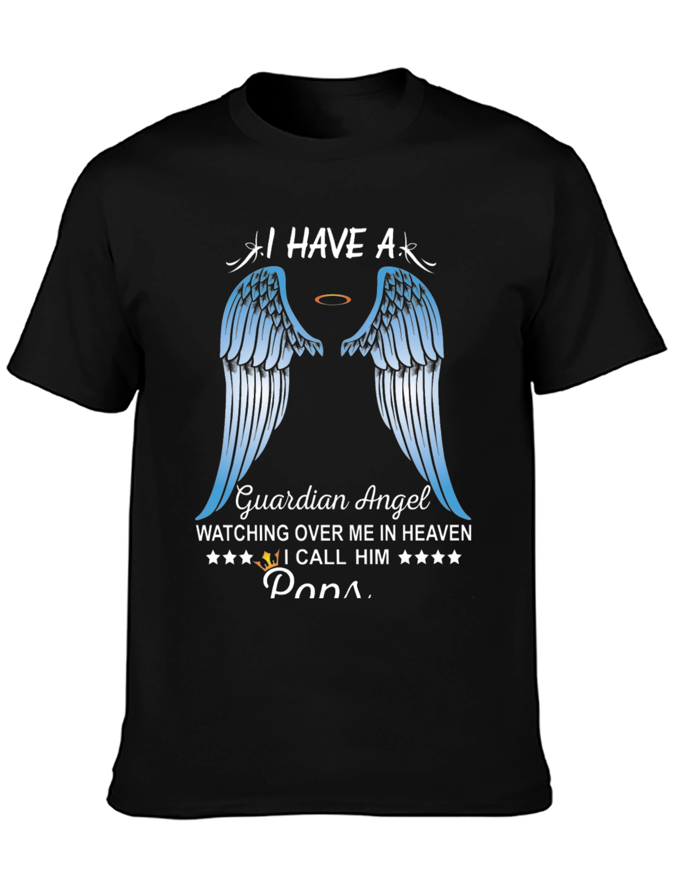 Guardian Angel Papa T-Shirt Memorial Heaven Wings