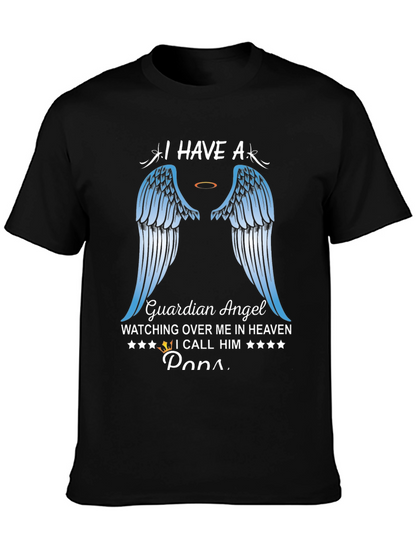 Guardian Angel Papa T-Shirt Memorial Heaven Wings