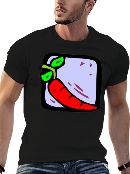 Funny Pepper Graphic Black T-Shirt