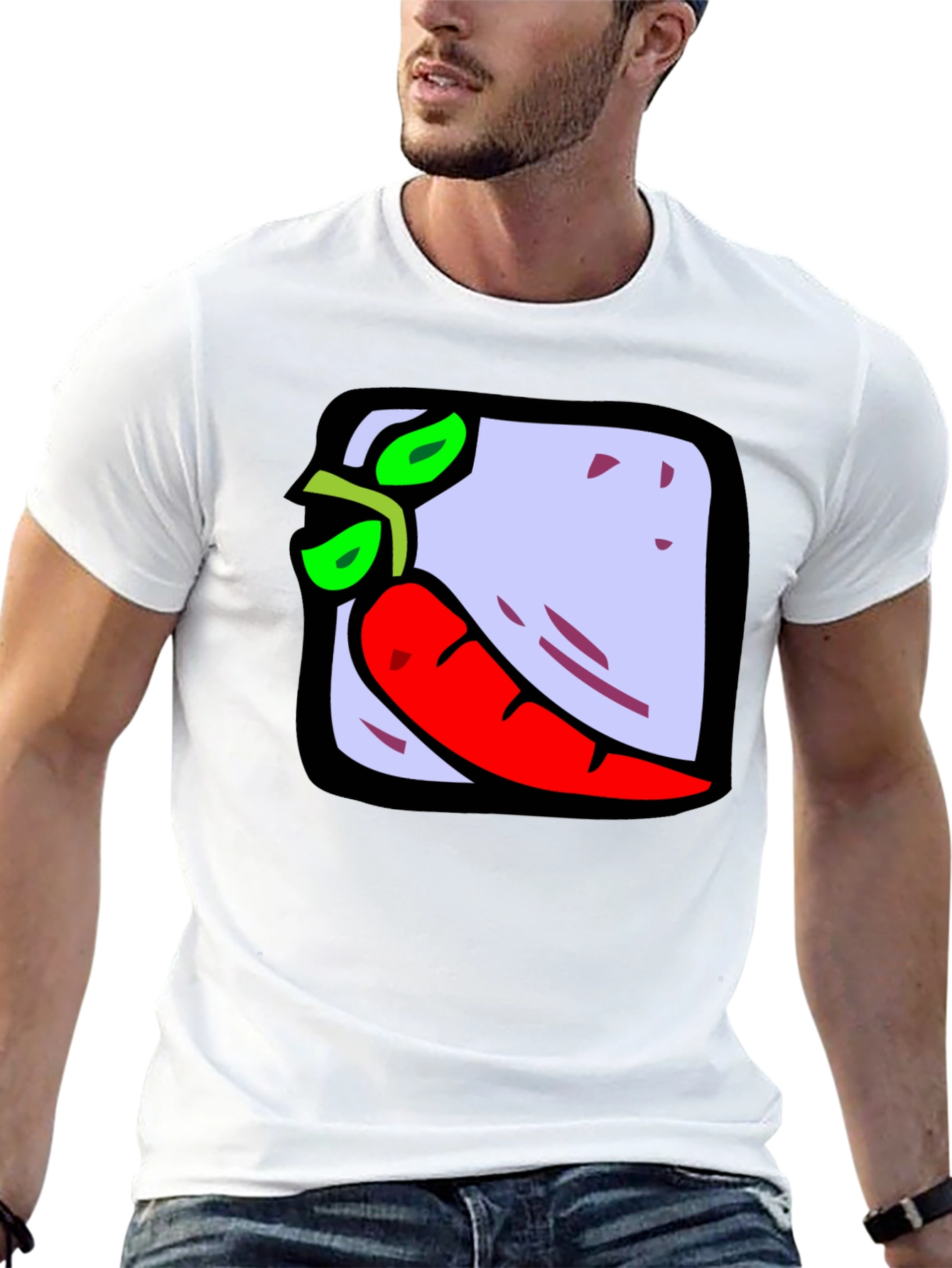 Funny Pepper Graphic Black T-Shirt