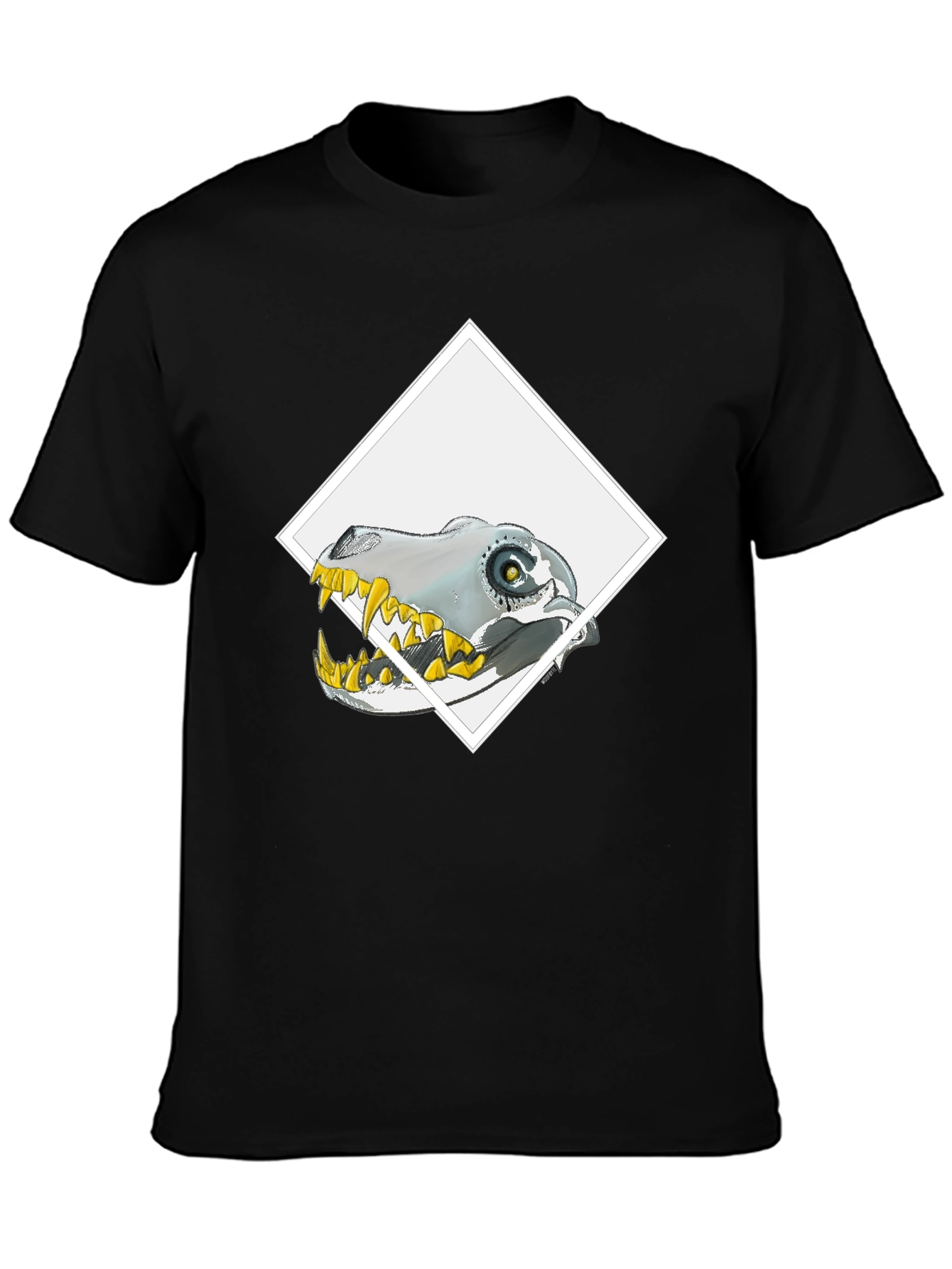 Robo-Dino Graphic Tee - Black Cotton Blend