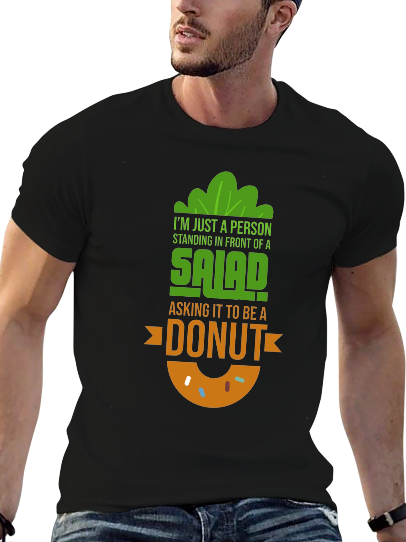 Salad to Donut Graphic Tee - Funny Foodie Shirt