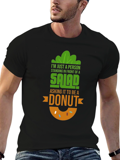 Salad to Donut Graphic Tee - Funny Foodie Shirt