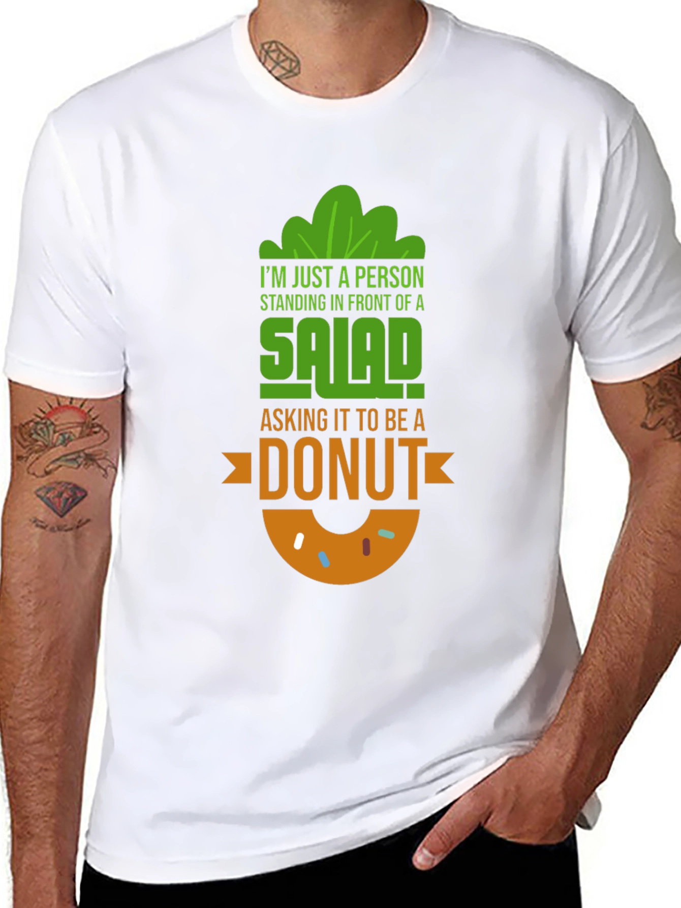 Salad to Donut Graphic Tee - Funny Foodie Shirt