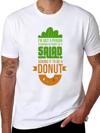 Salad to Donut Graphic Tee - Funny Foodie Shirt