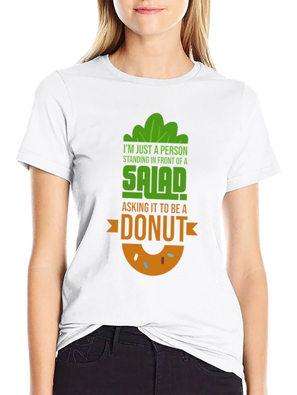 Salad to Donut Graphic Tee - Funny Foodie Shirt