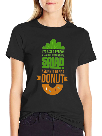 Salad to Donut Graphic Tee - Funny Foodie Shirt