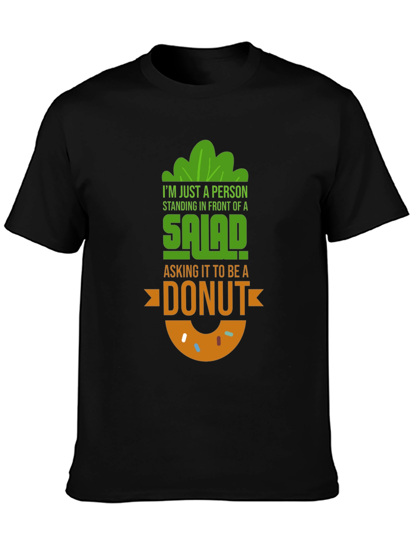 Salad to Donut Graphic Tee - Funny Foodie Shirt