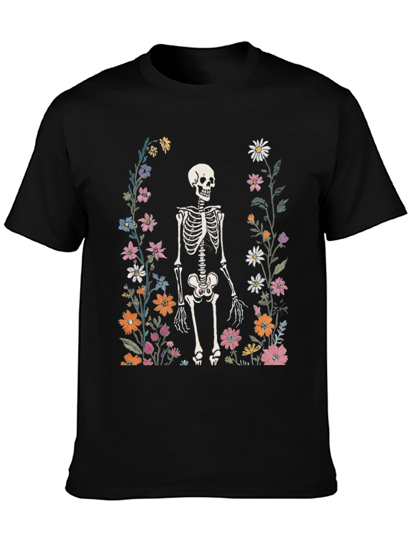 Floral Skeleton Graphic Tee - Mens
