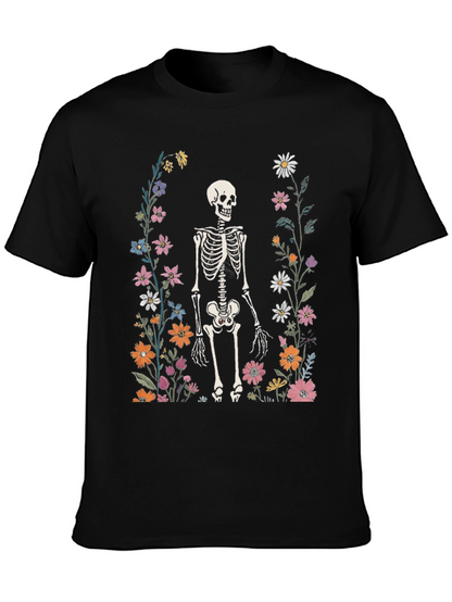 Floral Skeleton Graphic Tee - Mens