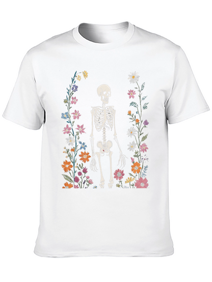 Floral Skeleton Graphic Tee - Mens