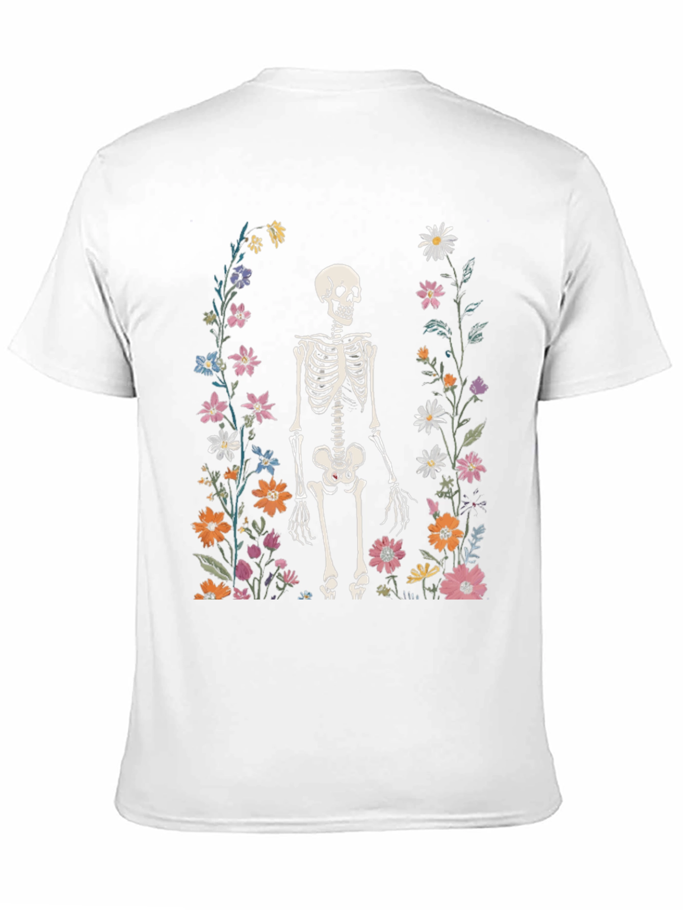 Floral Skeleton Graphic Tee - Mens