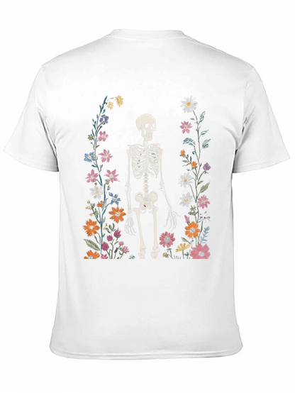 Floral Skeleton Graphic Tee - Mens