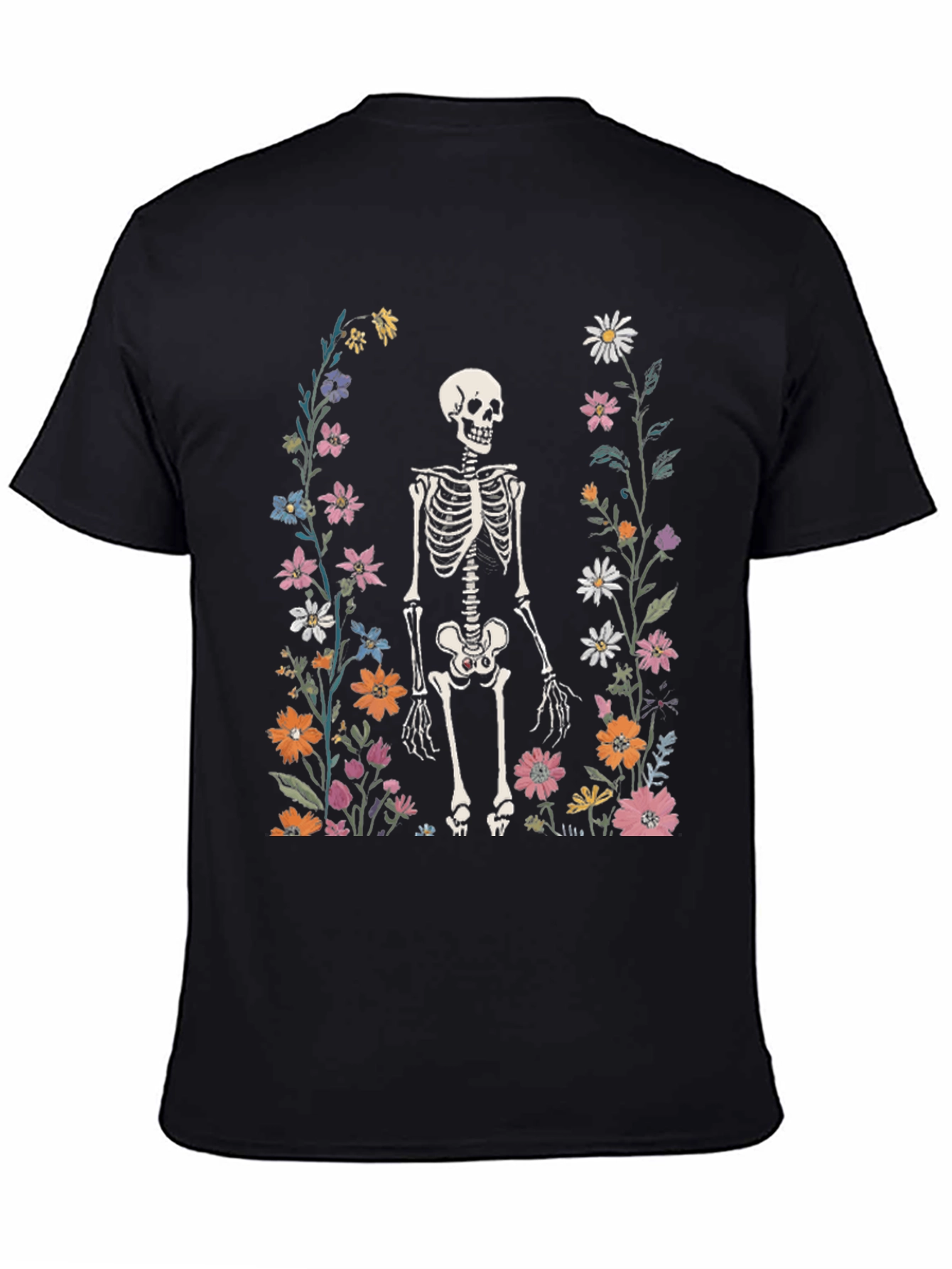 Floral Skeleton Graphic Tee - Mens