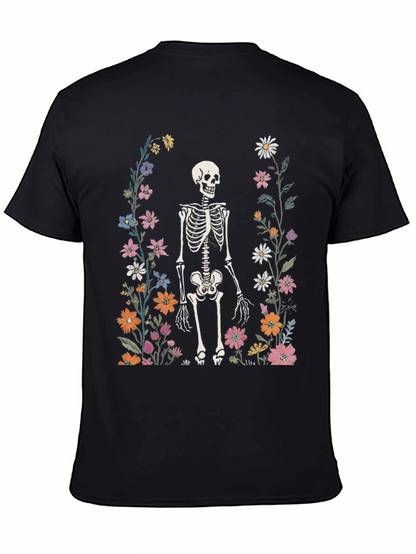Floral Skeleton Graphic Tee - Mens