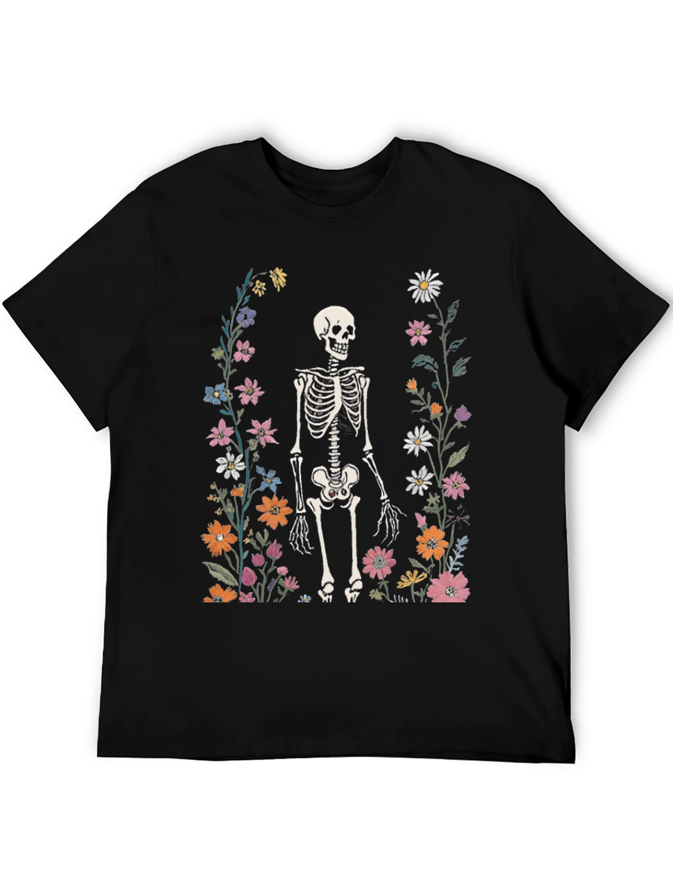 Floral Skeleton Graphic Tee - Mens