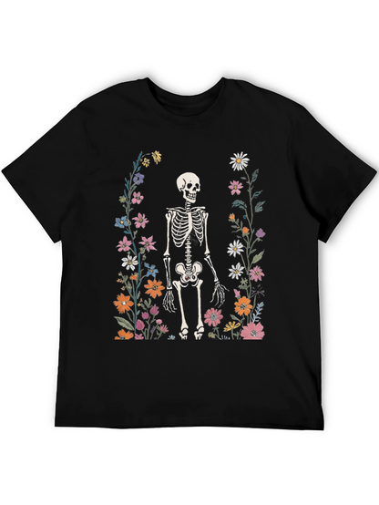 Floral Skeleton Graphic Tee - Mens