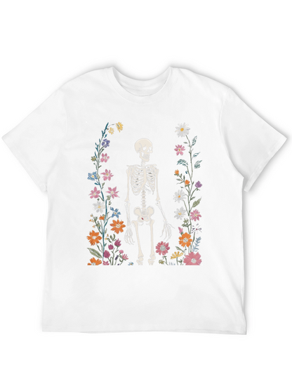 Floral Skeleton Graphic Tee - Mens