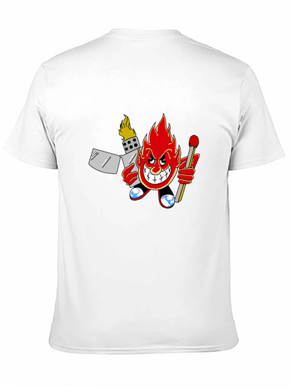 Fiery Cartoon Character Graphic T-Shirt
