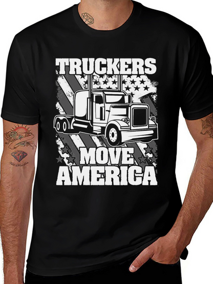 Truckers Move America T-Shirt - Patriotic Design