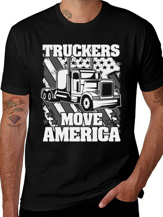 Truckers Move America T-Shirt - Patriotic Design