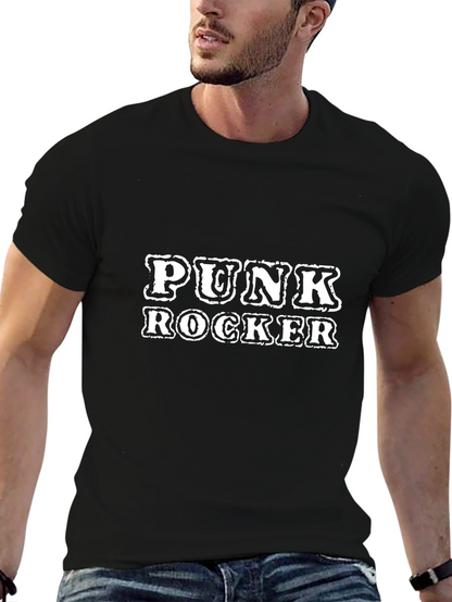 Punk Rocker Graphic Tee - Black Cotton T-Shirt