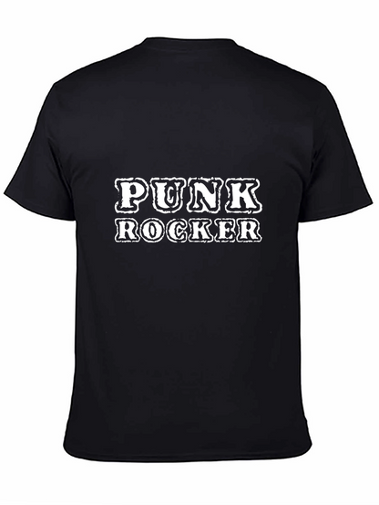 Punk Rocker Graphic Tee - Black Cotton T-Shirt