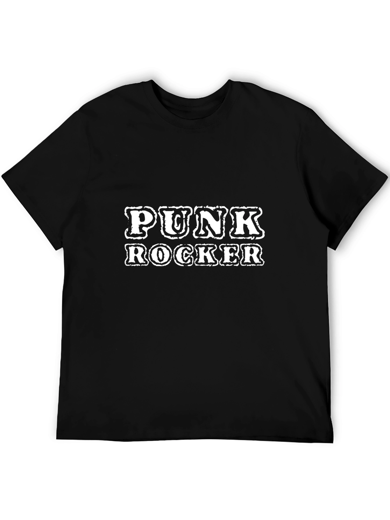 Punk Rocker Graphic Tee - Black Cotton T-Shirt