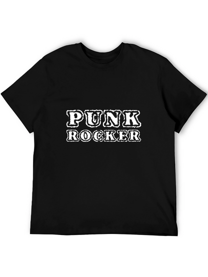 Punk Rocker Graphic Tee - Black Cotton T-Shirt