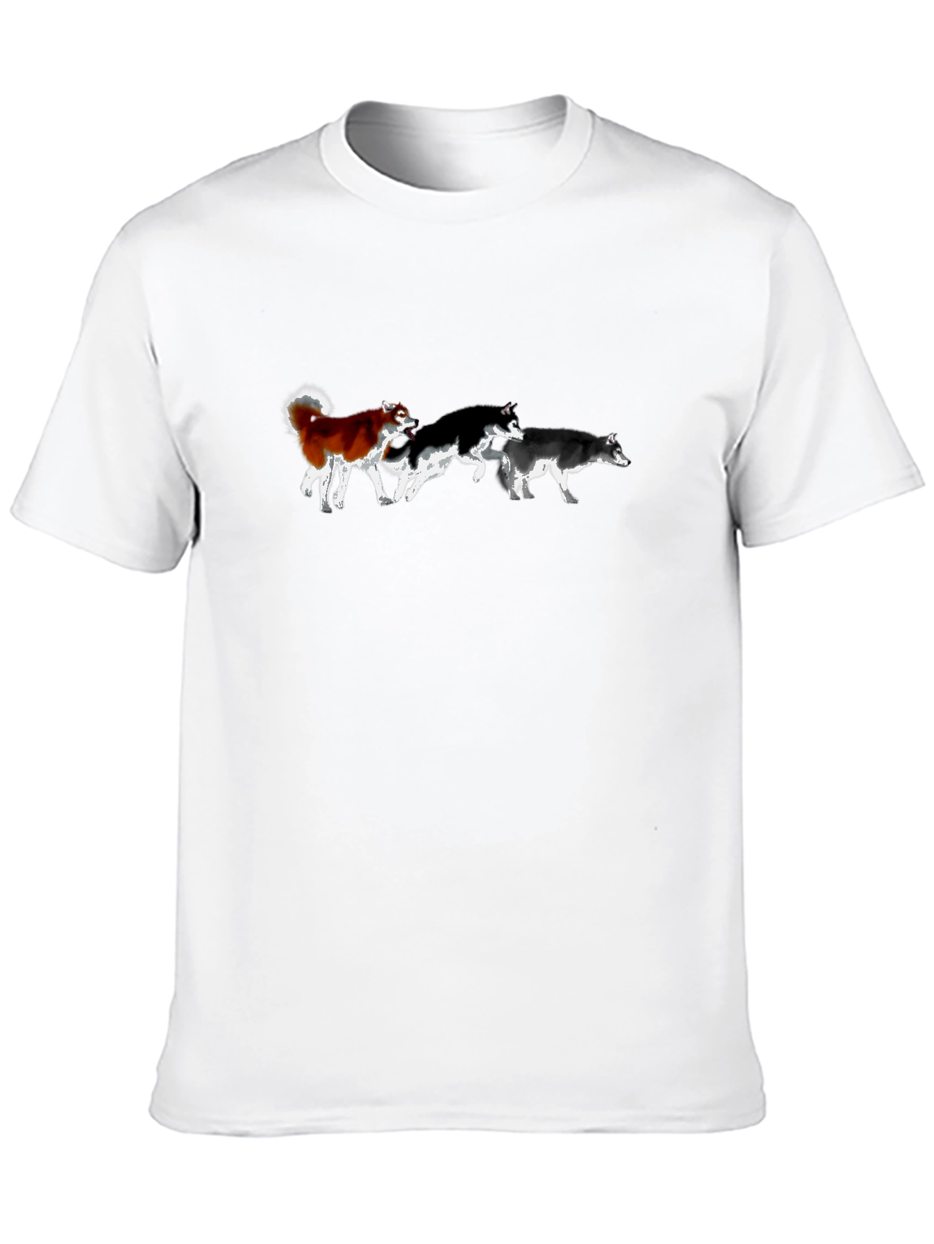 Husky Dog Pack T-Shirt - Black Cotton Tee
