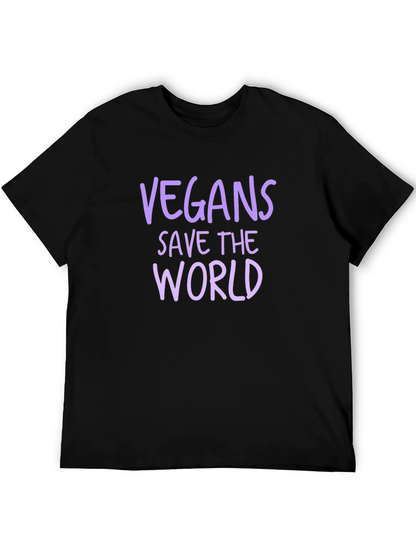 Vegan Save the World Black T-Shirt