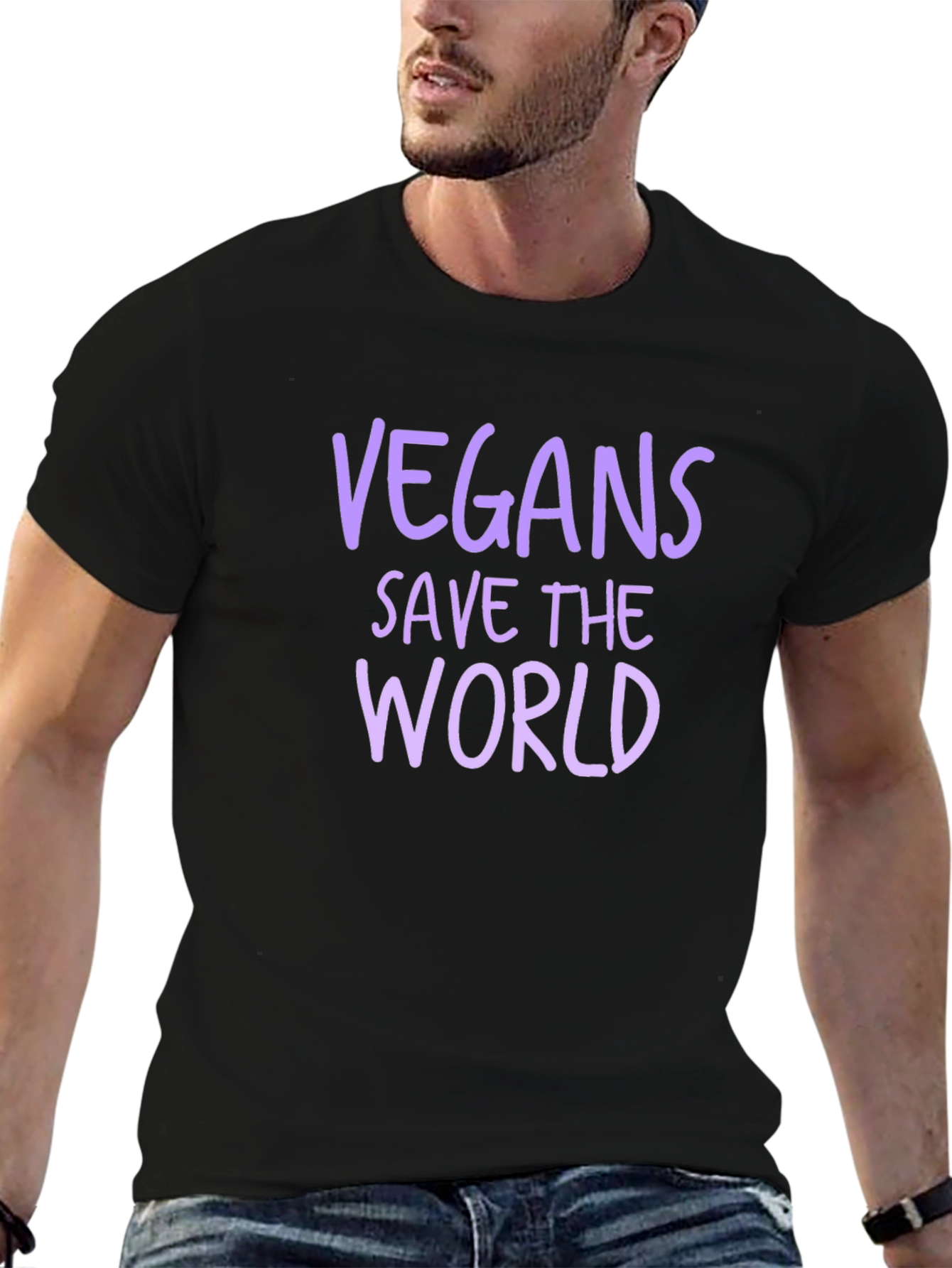 Vegan Save the World Black T-Shirt