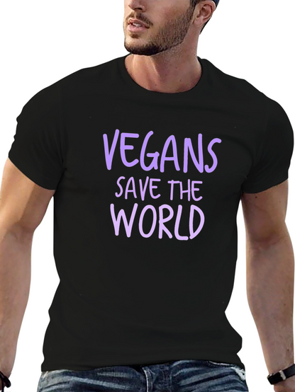 Vegan Save the World Black T-Shirt