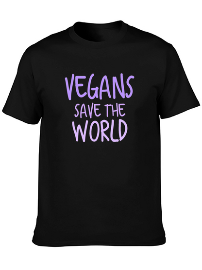 Vegan Save the World Black T-Shirt