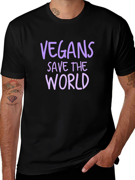Vegan Save the World Black T-Shirt