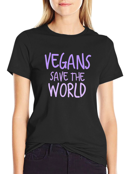 Vegan Save the World Black T-Shirt