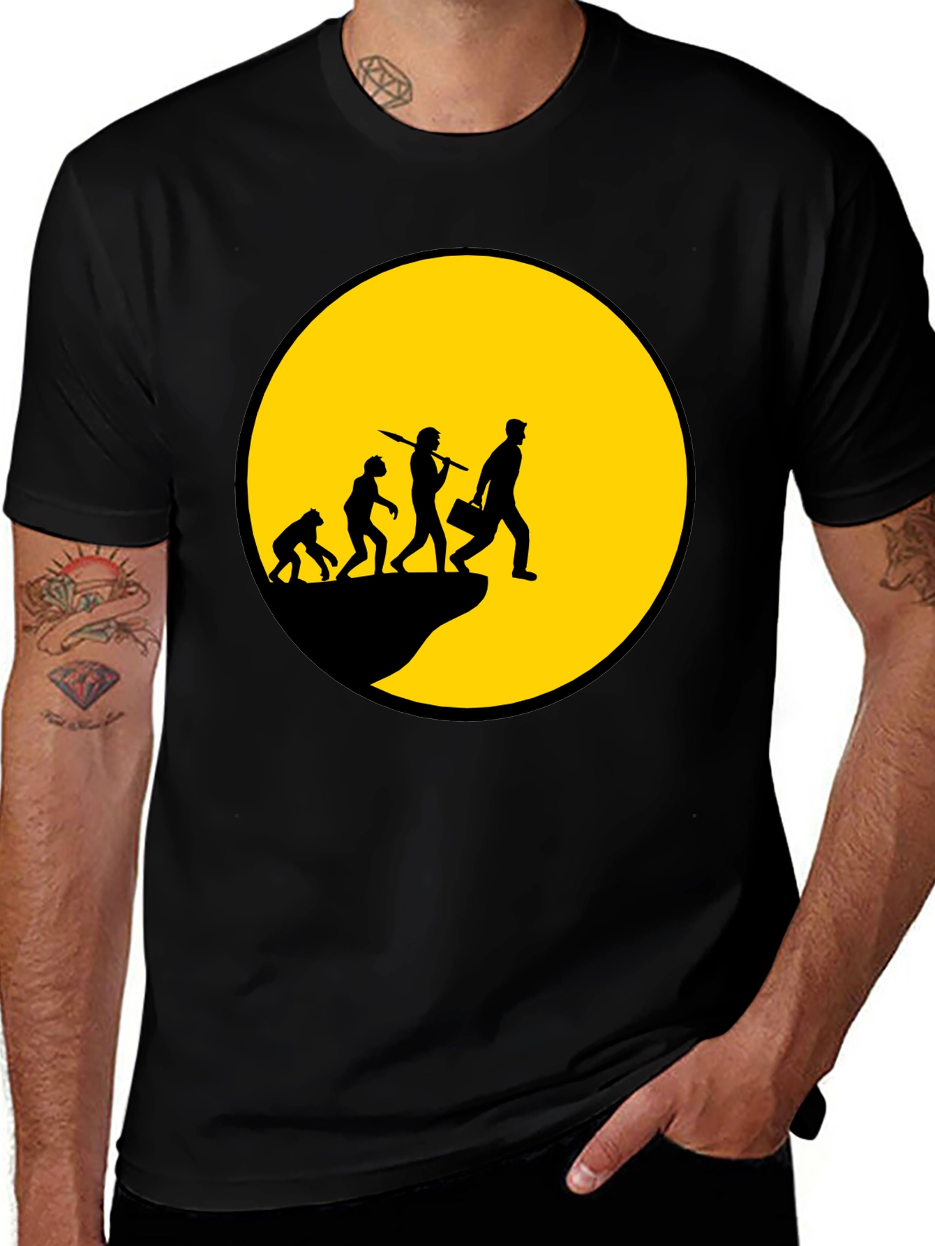 Evolution of Man T-Shirt - Black Graphic Tee