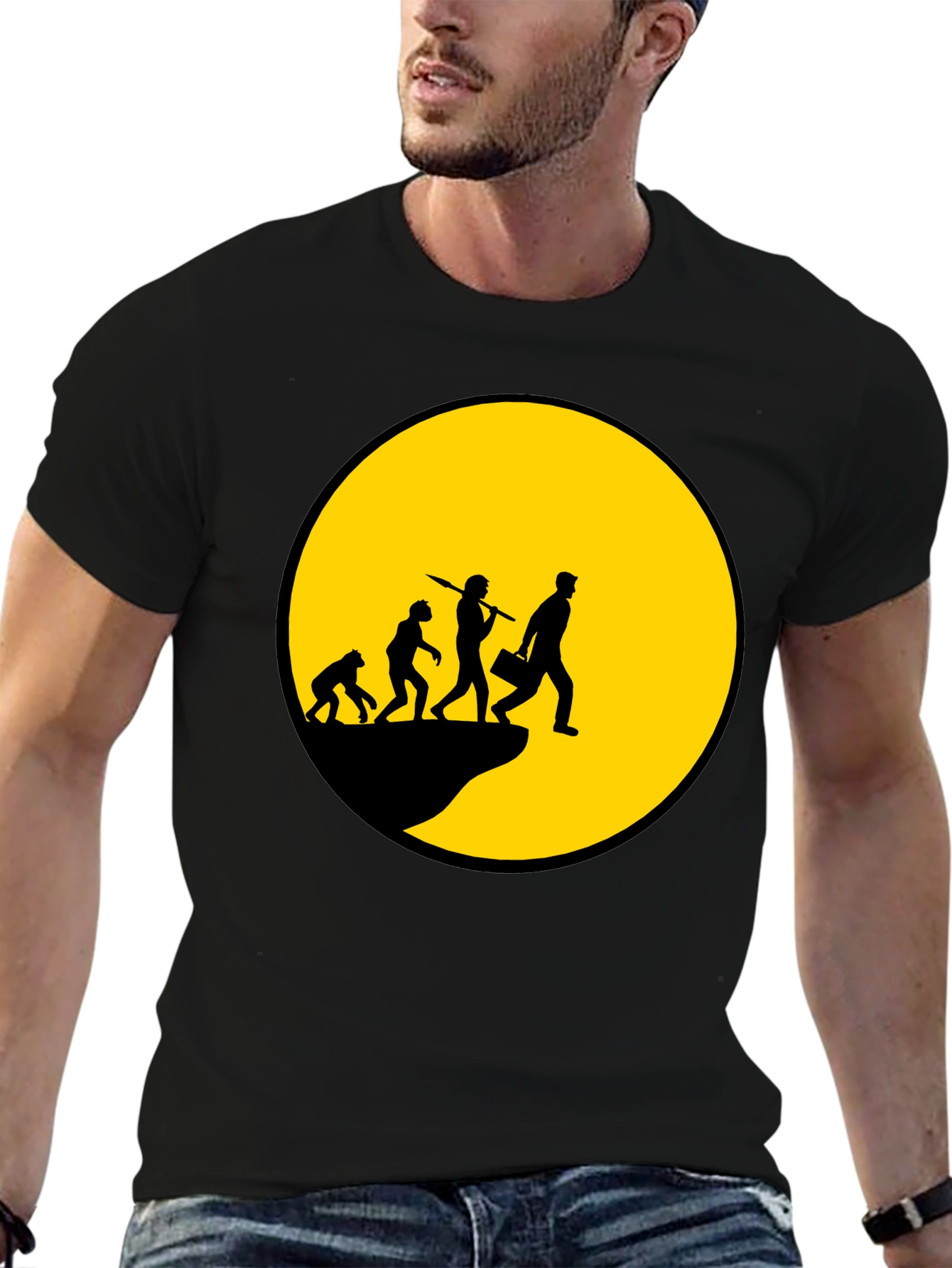 Evolution of Man T-Shirt - Black Graphic Tee