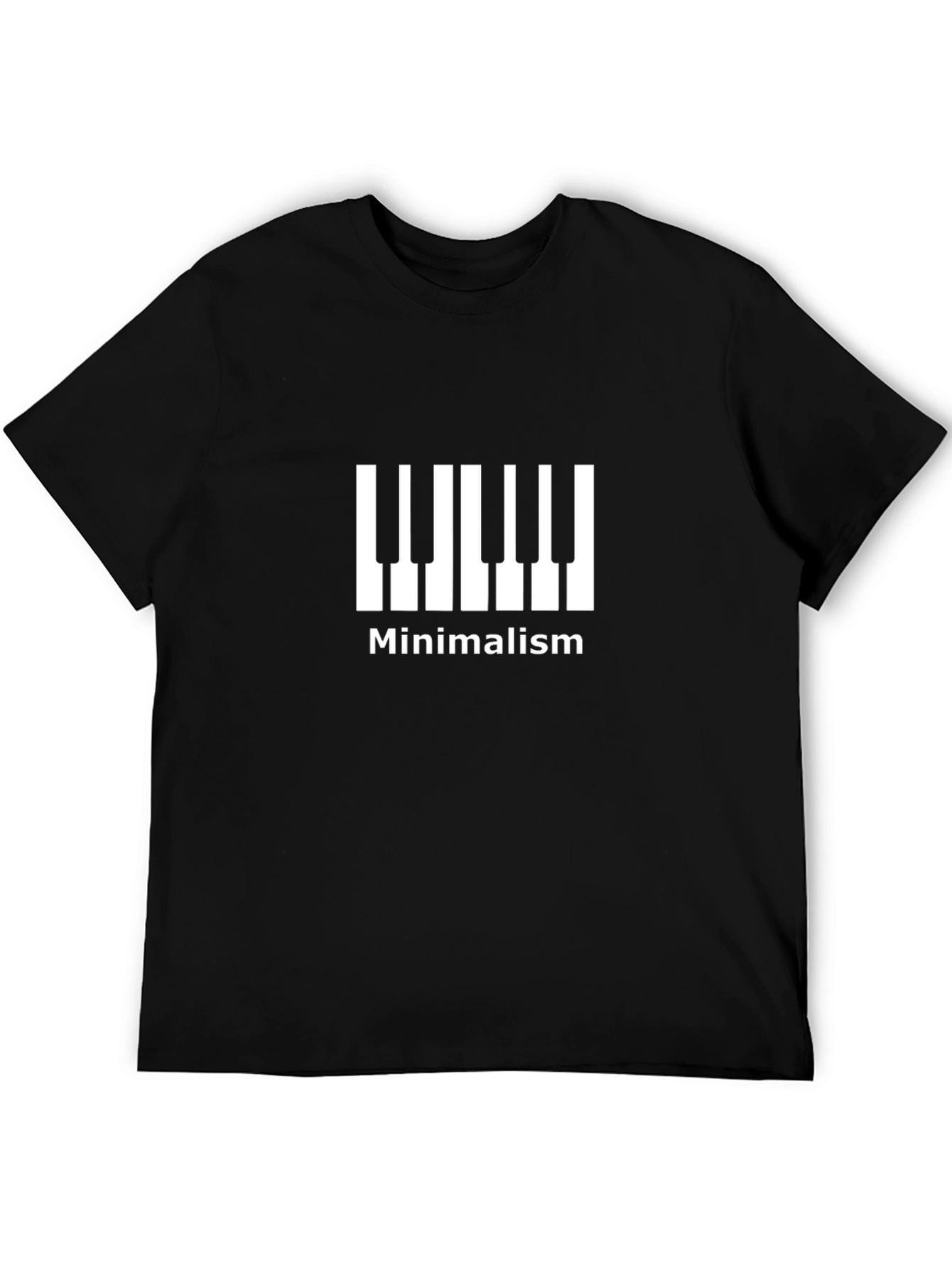 Minimalist Piano Keys Graphic Tee - Black