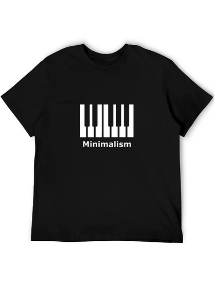 Minimalist Piano Keys Graphic Tee - Black