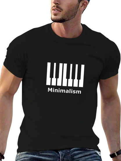Minimalist Piano Keys Graphic Tee - Black