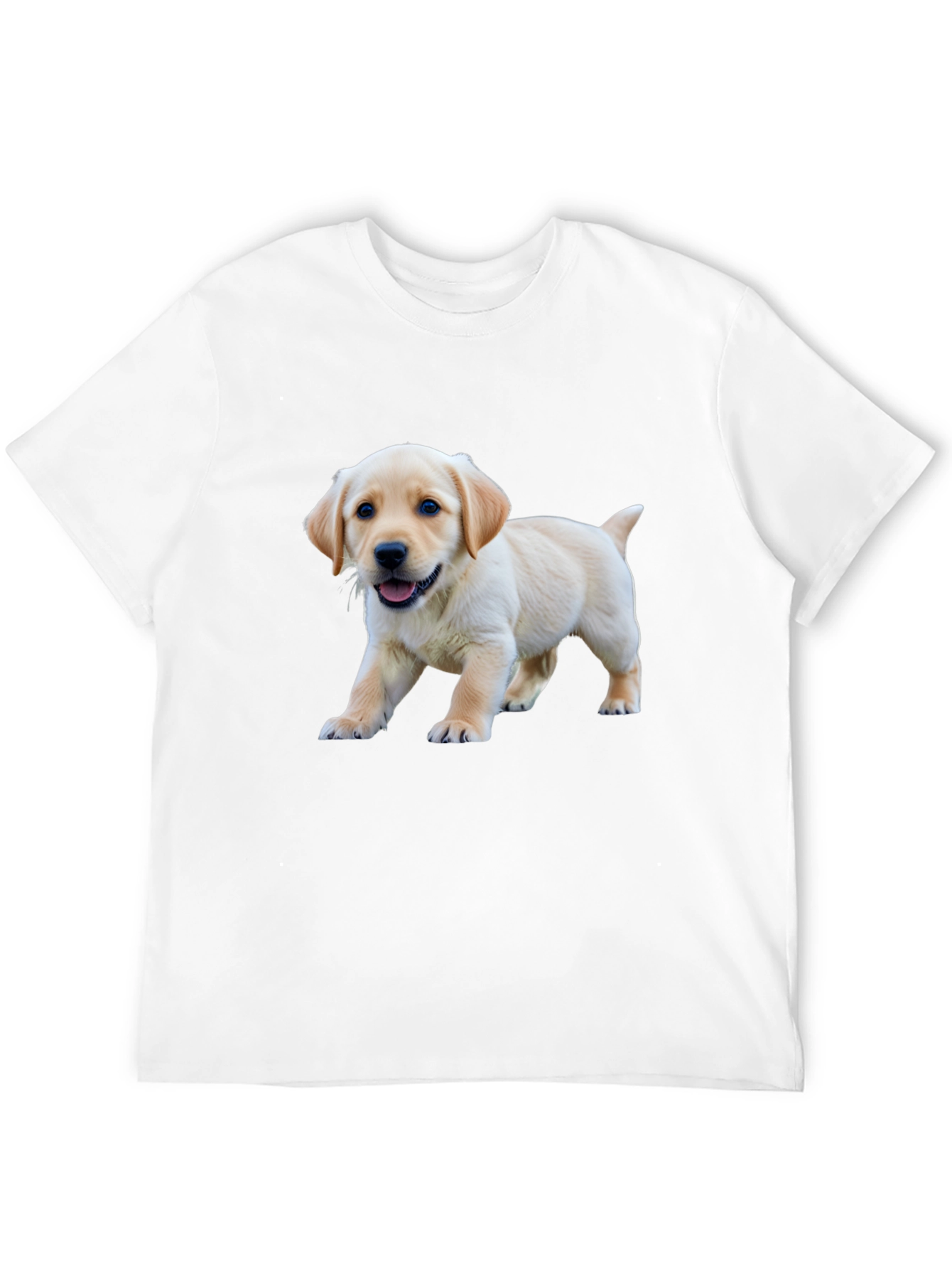 Cute Labrador Puppy Graphic Black T-Shirt