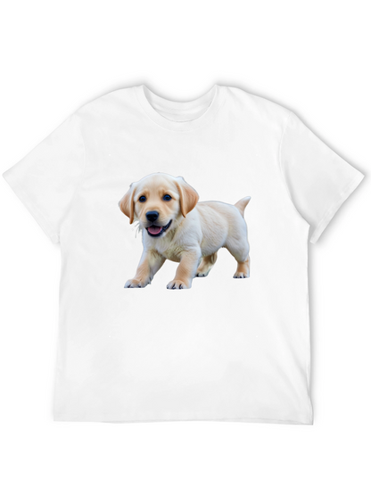 Cute Labrador Puppy Graphic Black T-Shirt