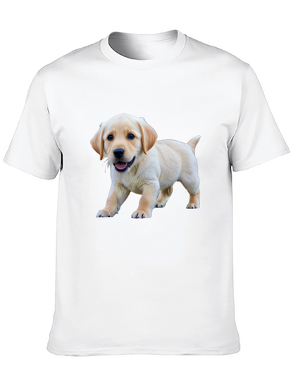 Cute Labrador Puppy Graphic Black T-Shirt