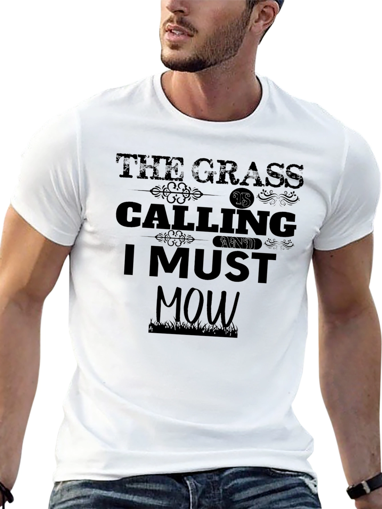 The Grass Is Calling I Must Mow Black T-Shirt