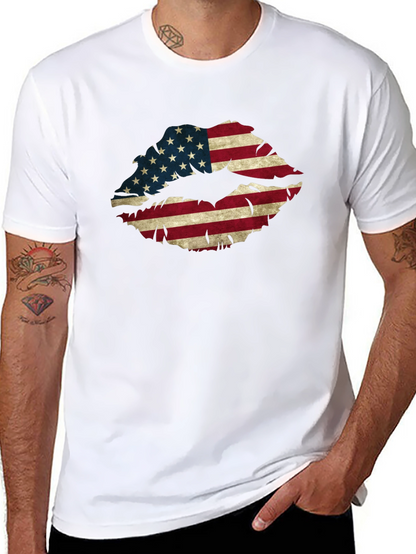 American Flag Lips Graphic T-Shirt