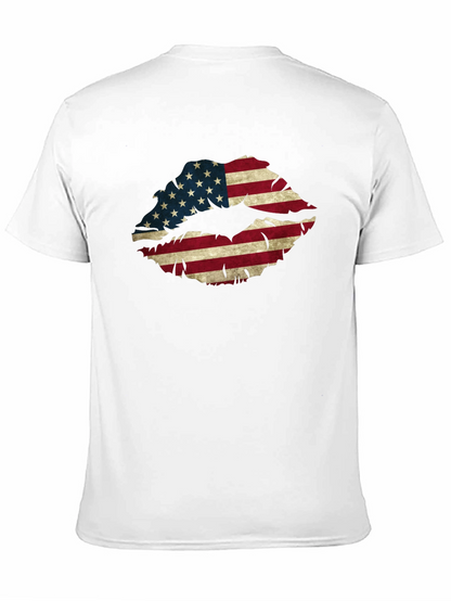 American Flag Lips Graphic T-Shirt