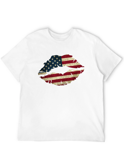 American Flag Lips Graphic T-Shirt