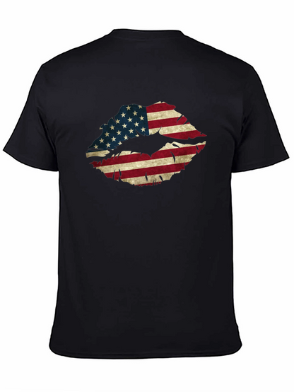 American Flag Lips Graphic T-Shirt