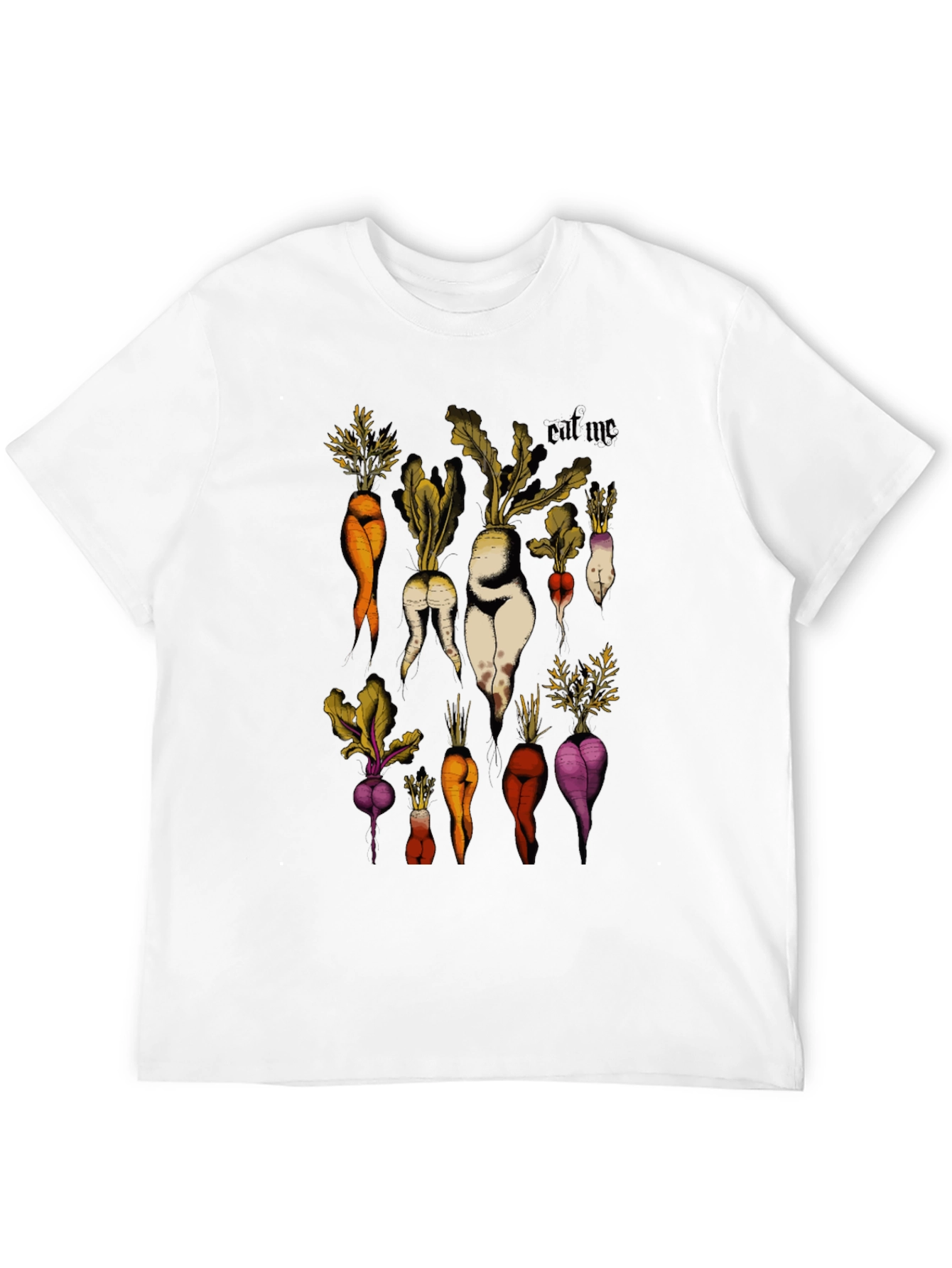 Eat Me Vegetable Graphic Black T-Shirt